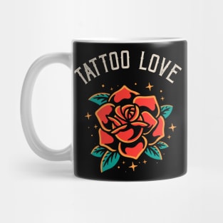 Tattoo Love Rose Tatoo Style Illustration Mug